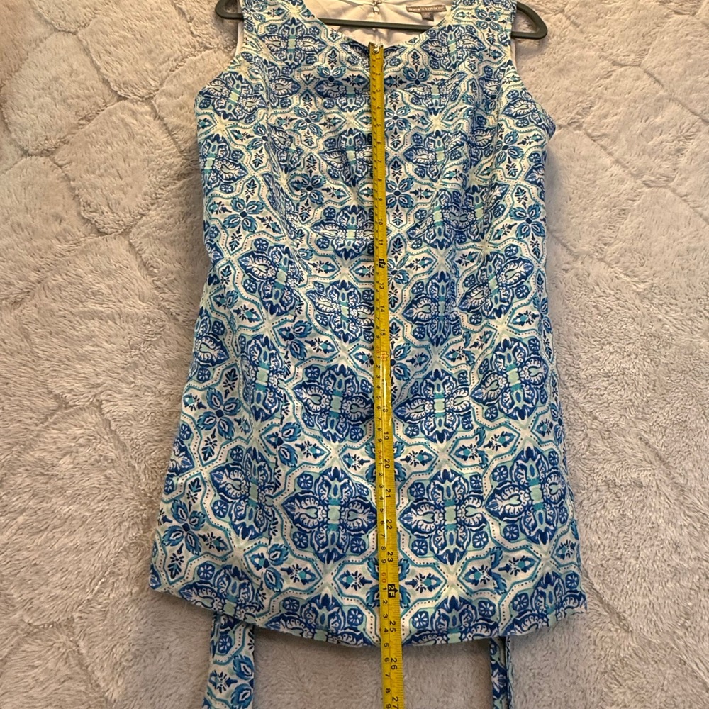 Jessica London Quiet Luxury Coastal Grandma Linen Blend Tie Waist Tunic Top 14W - Picture 6 of 10